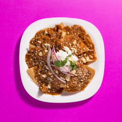 DELICIOUS MEXICAN FOOD ON COLORFUL BACKGROUND 