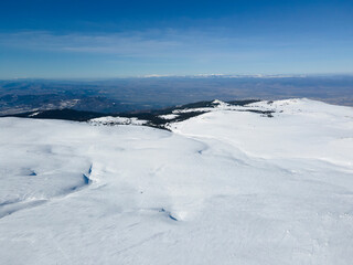 Fototapeta na wymiar Aerial view of Vitosha Mountain near Cherni Vrah peak, Bulgaria