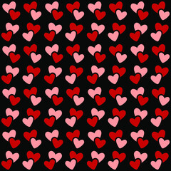 Valentines day seamless heart pattern for fabric designs, home decoration, prints, gift cards, invitations, wallpapers and digital media like social media posts and backgrounds.