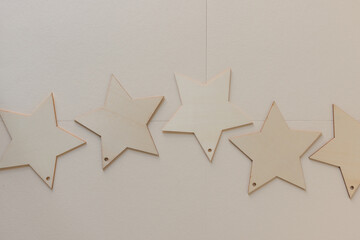 wooden stars on paper