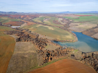 Aerial view of Sakar Mountain near town of Topolovgrad,  Bulgaria