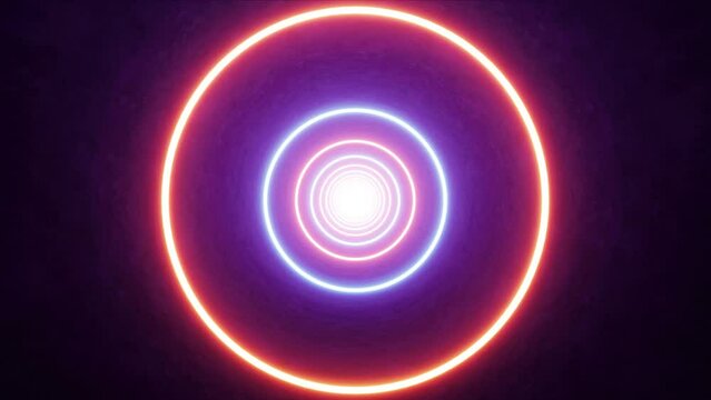 Glowing Red and Blue Circle Light in the Cave VJ Loop