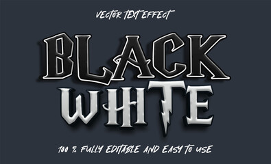 BLACK WHITE VECTOR TEXT EFFECT