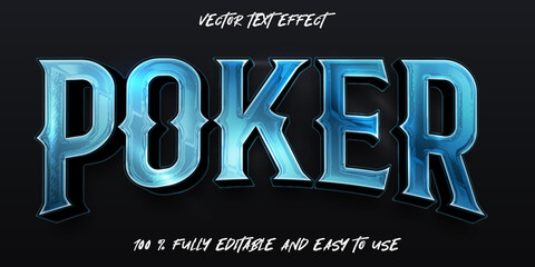 blue poker vector text effect