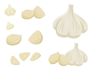 ニンニクのイラスト(ガーリック、スタミナ、スパイス、野菜) An illustration of garlic.Garlic, stamina, spices and vegetables. - obrazy, fototapety, plakaty