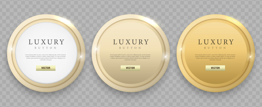 Luxury round frame vector set. Blank labels, banners, icons or buttons for your design