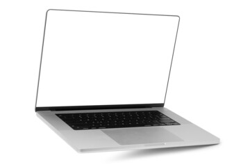 Laptop computer mockup isolated on white background with clipping path.