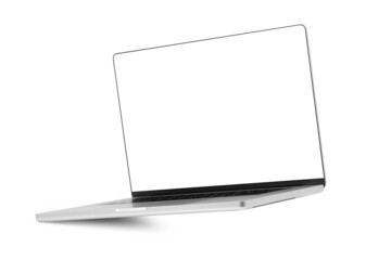 Laptop computer mockup isolated on white background with clipping path.