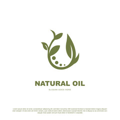 Creative natural oil logo design. Leaf and water logo for your brand or business