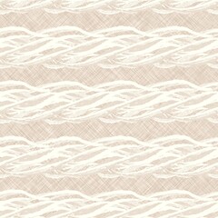 Fototapeta na wymiar Minimal ecru jute plain horizontal stripe texture pattern. Two tone washed out beach decor background. Modern rustic brown sand color design. Seamless striped distress shabby chic pattern. 