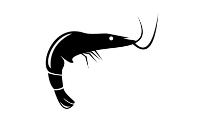 shrimp silhouette vector