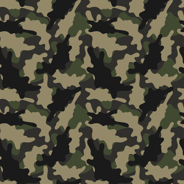 Military camouflage vector texture. Army and hunting masking ornament seamless pattern. Best for web, textile and wallpapers.