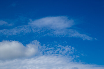 Naklejka na ściany i meble Blue sky and white cloud formations image for background use
