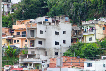 view of houses in the city of aparecida do norte in sao paulo, Brazil.