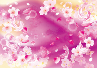 ゴージャスな桜の背景イラスト