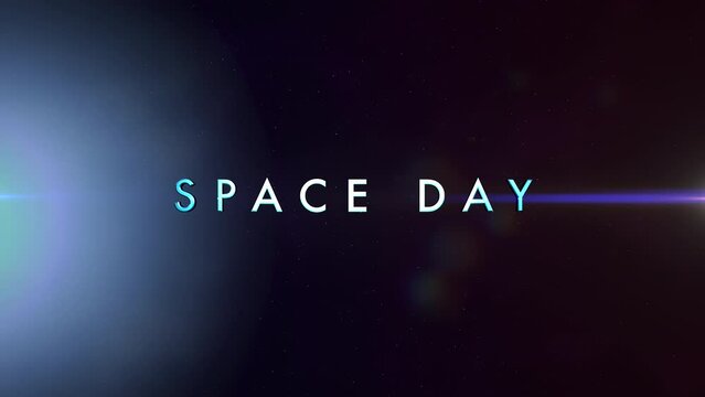 Space Day with blue light effect and stars in galaxy, motion abstract futuristic, cosmos and sci-fi style background
