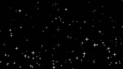 Lots of white shining stars on black background
