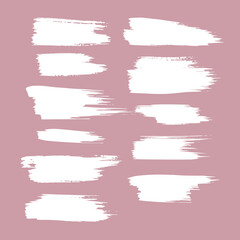 Ink brushstroke and paintbrush template with splashes grunge. Vector set of ink brush stroke. Dirty artistic design elements. Grunge splatter, dirt stain, vector format