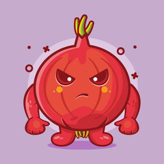 angry onion character mascot isolated cartoon in flat style design. great resource for icon,symbol, logo, sticker,banner.