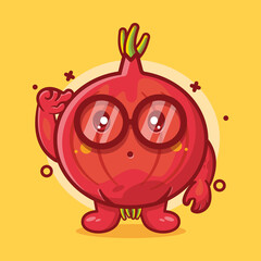 genius onion character mascot isolated cartoon in flat style design. great resource for icon,symbol, logo, sticker,banner.