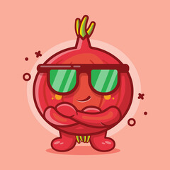 super cool onion character mascot isolated cartoon in flat style design. great resource for icon,symbol, logo, sticker,banner.