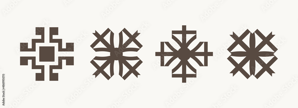 Poster set of geometric pattern design. abstract geometric shape design element isolated on white backgroun