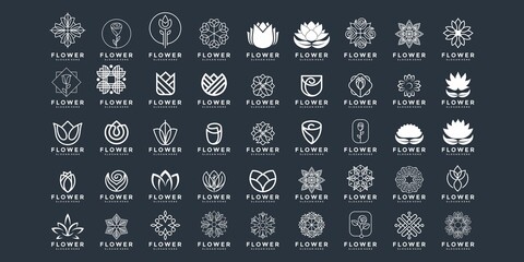flower set logo design