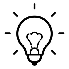Lightbulb Flat Icon Isolated On White Background