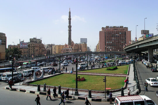 Ramses Square in Cairo, Egypt - March 11, 2017 : Ramses Square in Morning. Cityscape of Cairo, Egypt.