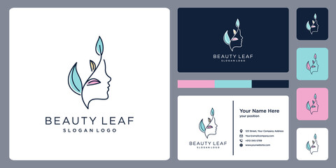 Beautiful woman logo design and business card