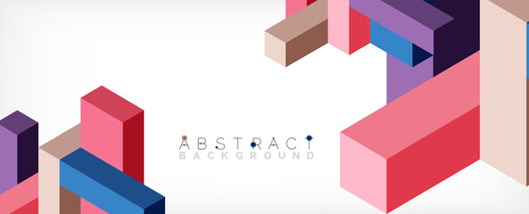 Obraz premium Abstract background. 3d cubes, cubic elements and blocks. Techno or business concept for wallpaper, banner, background, landing page