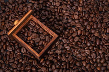 Roasted coffee beans, Black coffee beans for background, coffee business idea