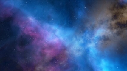 Fototapeta premium Deep outer space with stars and nebula 3d illustration