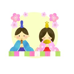 ひなまつり　かわいいおひなさまのイラスト
