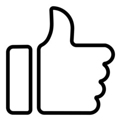 Obraz premium Like Hand Gesture Flat Icon Isolated On White Background