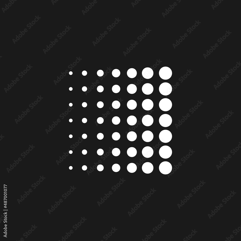 Aufkleber retrowave aesthetics, square from dots. synthwave black and white square from dots. retrowave design