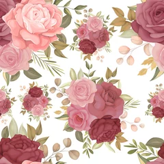Tischdecke Beautiful seamless pattern with hand drawn flower and leaves © mariadeta