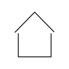 House in line art style. Flat premises. Conceptual representation of dwelling. Vector illustration. stock image. 