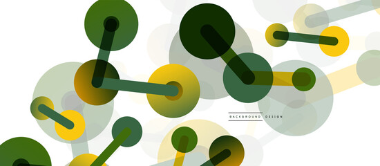 Abstract background. Round dots connected by lines. Trendy techno business template for wallpaper, banner, background or landing