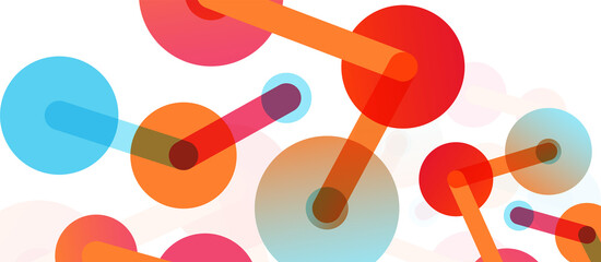 Abstract background. Round dots connected by lines. Trendy techno business template for wallpaper, banner, background or landing