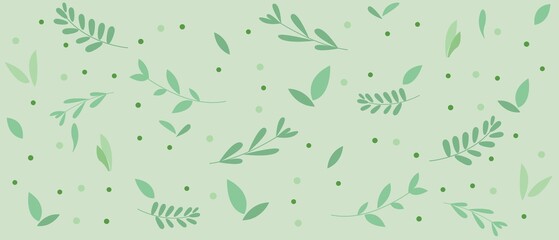 Green leaves pattern illustration. simple seamless green leaves pattern graphic for design. vector illustration.