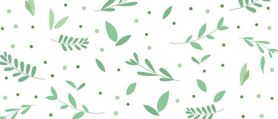Green leaves pattern illustration. simple seamless green leaves pattern graphic for design. vector illustration.