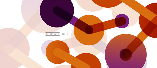 Line points connections geometric abstract background. Circles connected by lines. Trendy techno business template for wallpaper, banner, background or landing