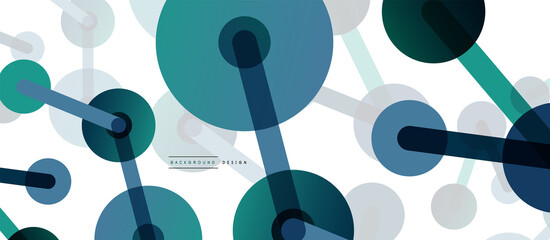 Abstract background. Round dots connected by lines. Trendy techno business template for wallpaper, banner, background or landing