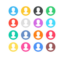 User profile icons set. People avatars, user pictures. Flat design. Vector icons