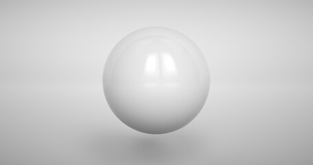 Close up 3D white ball of isolated