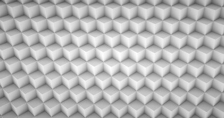 Background with white cubes and realistic shadow