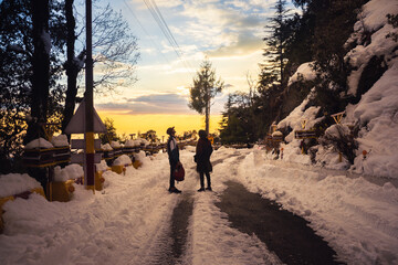 Panoramic sunset view at Dalhousie, Himachal Pradesh, India