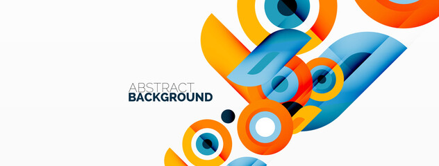 Abstract round shapes background. Minimalist decoration. Geometric background with circles and rings