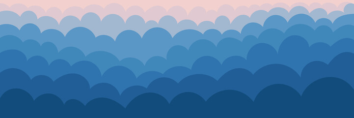 Vector background, cumulus clouds, banner.